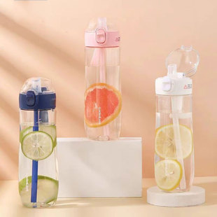 乐扣乐扣塑料吸管杯水杯办公室夏季 杯子女网红杯学生水壶杯ABF783