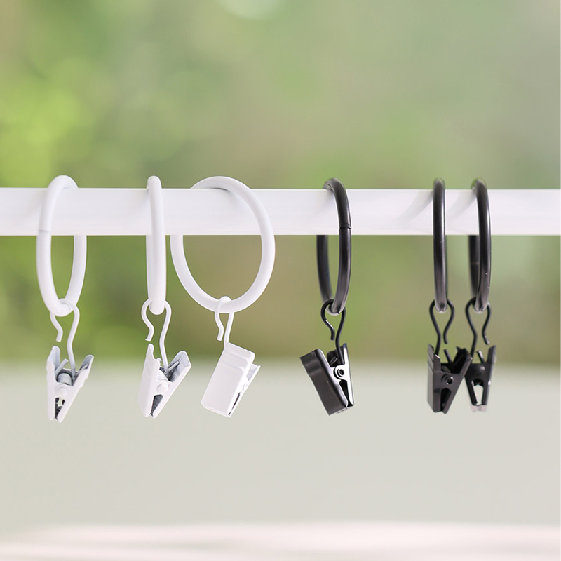 ZSH 窗帘夹子挂钩窗帘扣挂钩夹金属加厚锯齿小夹子白色窗帘环配