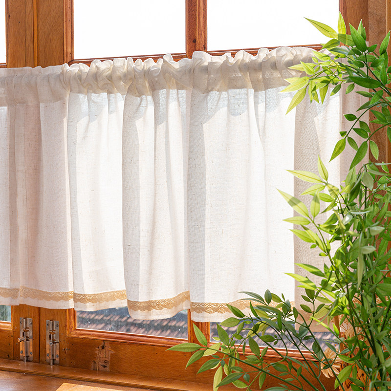 可定制日式棉麻短帘半帘门帘