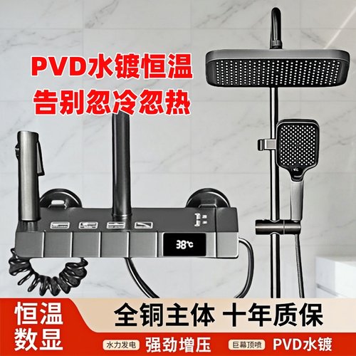 九牧王全铜花洒套装恒温数显