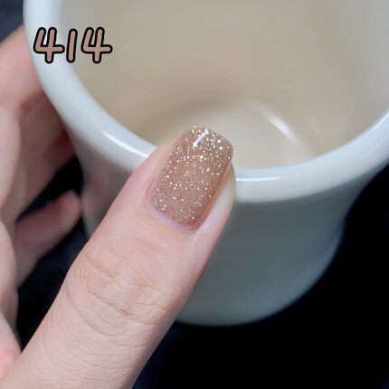 白兔奶昔推荐双月指甲油水性免烤自然干偏光钻粉亮片快干10ml