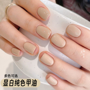 秋冬显白奶杏色 Moons油性免烤指甲油不可撕 白兔奶昔Two