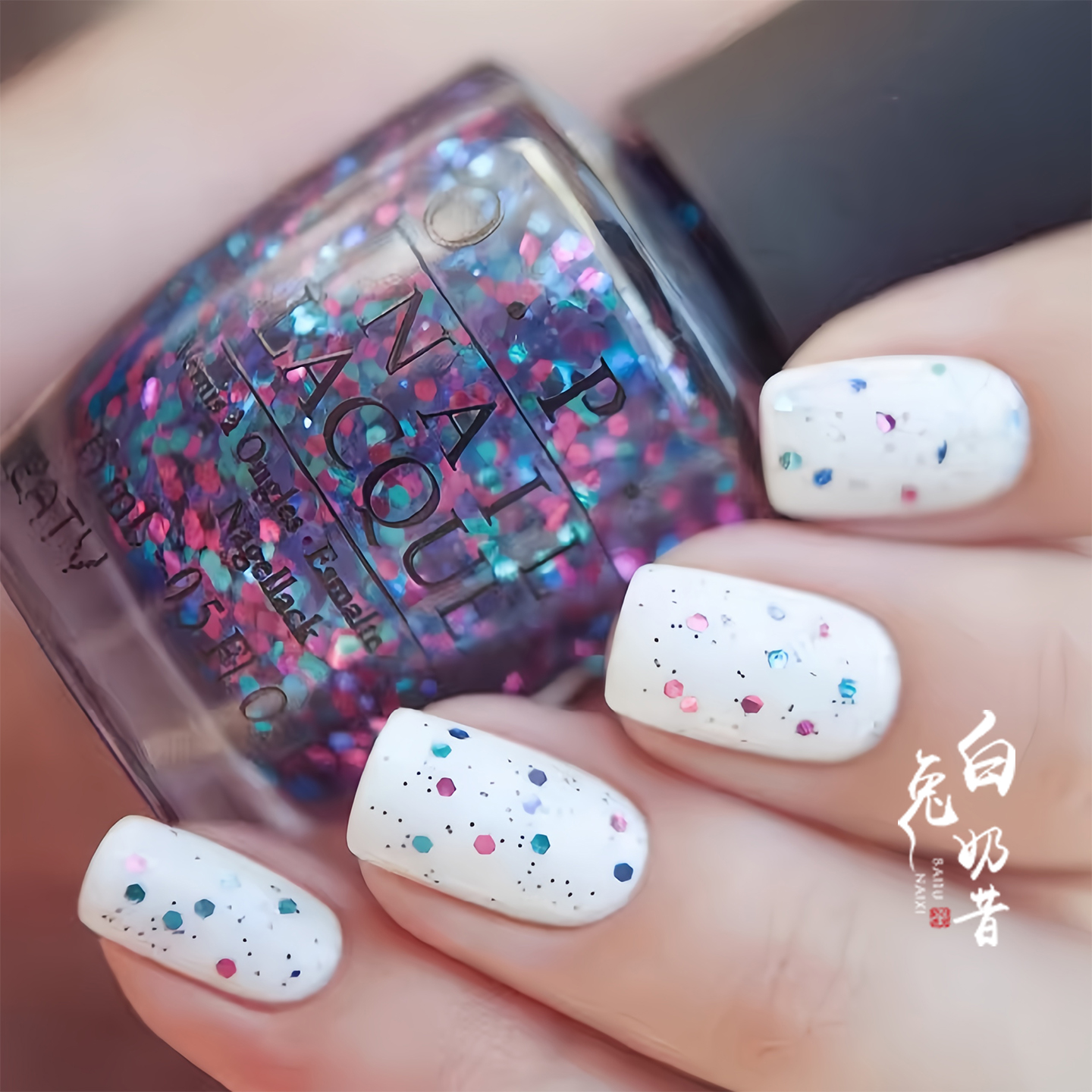 蓝紫色糖果亮片 白兔奶昔OPI指甲油E71