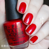 apple 正红就选它 白兔奶昔OPI指甲油苹果红N25中国红big red显白