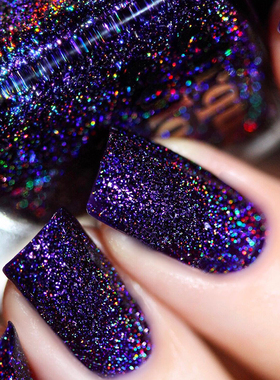 奢华紫水晶 白兔奶昔Cirque Colors指甲油Amethyst深紫色镭射爆闪