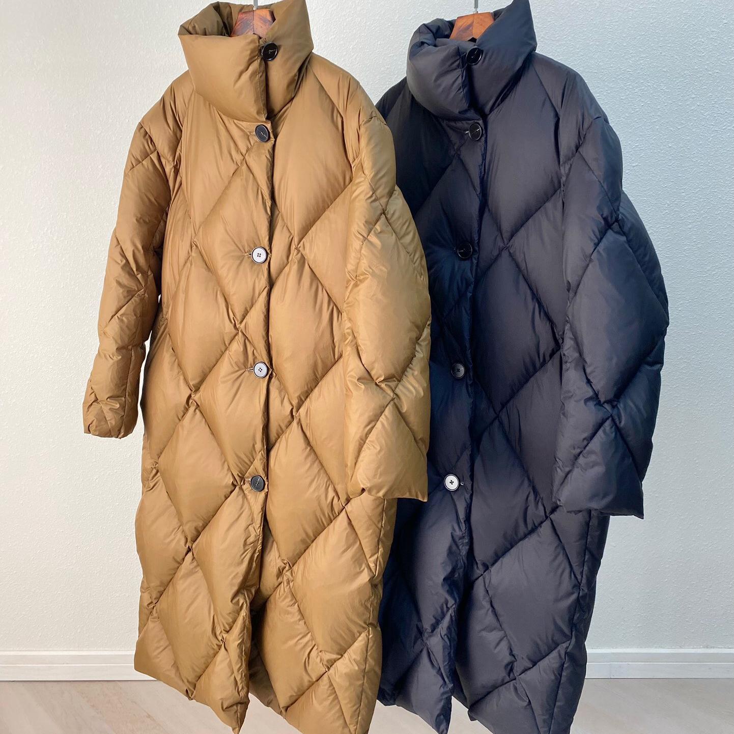 简约加长羽绒服立领加厚保暖