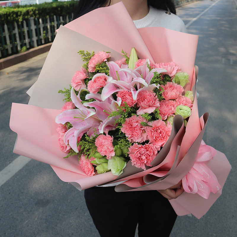 全国鲜花同城速递康乃馨百合混