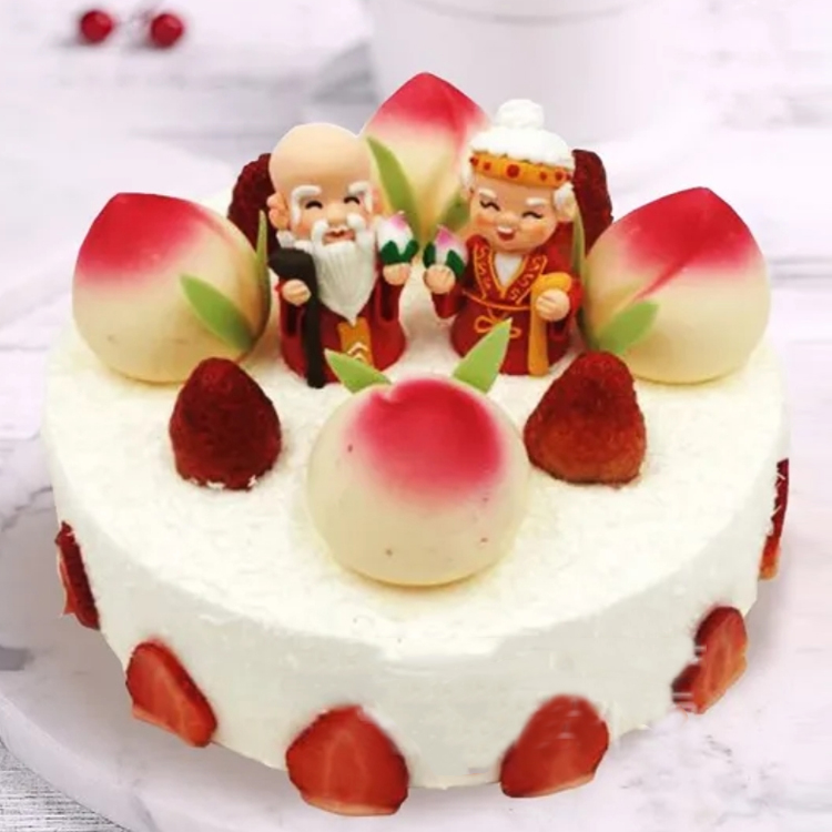 麦子花果生日蛋糕同城配送呼和浩特市张家口老人祝寿蛋糕动物奶油