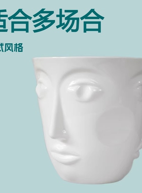 欧式陶瓷人头像装饰摆件客厅