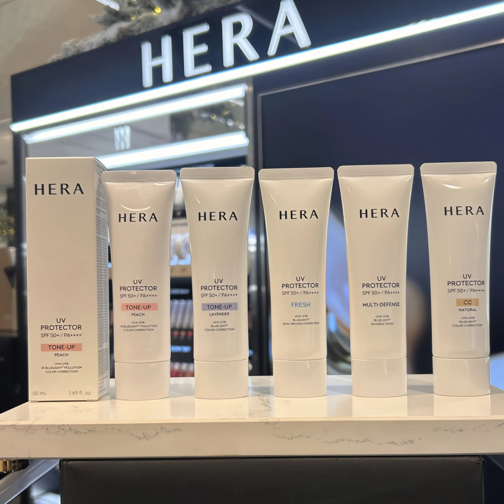 HERA赫妍日晒霜cc粉色紫色50ml蓝色清爽韩国本土正品直邮