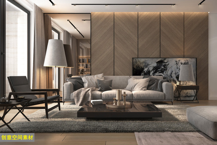 室内装修设计12套国外设计师简约风格意大利轻奢效果图作品集