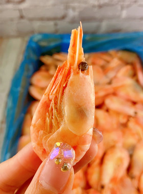 北极甜虾虾头籽腹籽即食海虾冷冻