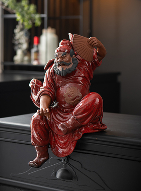 憨匠先生紫砂中式创意陶瓷钟馗高端摆件天师神像玄关客厅精品摆设