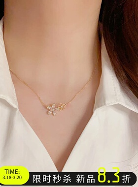 花朵珍珠项链高级感锁骨链