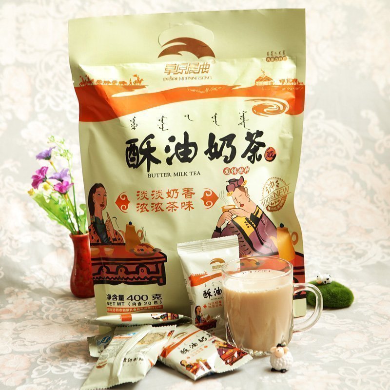 内蒙特产草原晨曲酥油奶茶咸味400g内含独立小袋固体饮料特色冲饮
