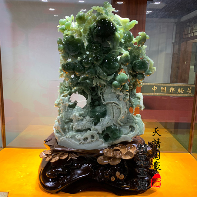 天然岫玉玉石摆件家居玄关乔迁