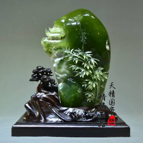玉石摆件天精国豪手工精雕岫玉