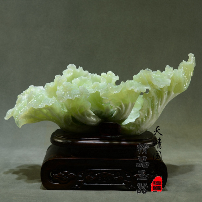 玉石摆件客厅天然岫玉摆件原石玉雕摆件白菜镇宅乔迁礼品招财进宝