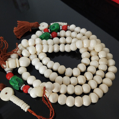 天然牦牛骨天然西藏佛珠手串项链