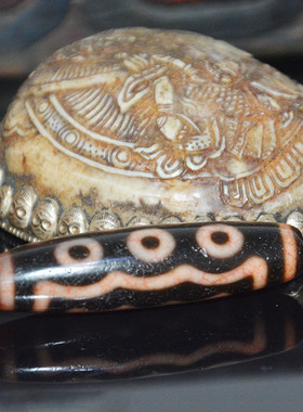 天然血丝风化五眼七眼天珠正品