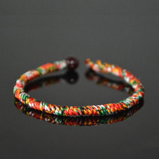 藏式五色绳金刚结手链本命年红绳手绳护身西藏手工原创手编民族风