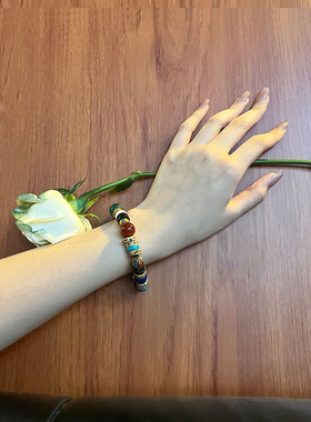 西藏牦牛骨玛瑙天眼多宝　手链