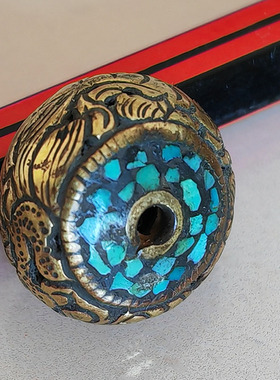 天然西藏无优化绿松石复古配珠