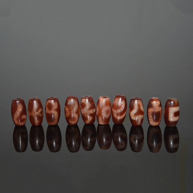 天然藏式财神如意三眼二眼度母宝瓶天珠散珠子手链锁骨链龙纹血丝