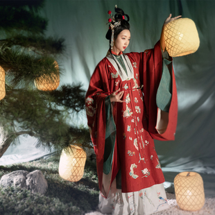 原创设计重工绣花直领披风双色 百蝶穿椛 瞳莞制作 花披风02