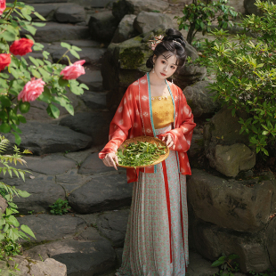 大吉直领对襟直袖 新品 短衫 夏季 吊带汉服日常套装 瞳莞原创上上签