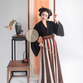 瞳莞汉服琉光阑夜直领大襟大袖 短衫 齐腰36片间色裙原创秋精致百搭