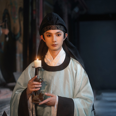 瞳莞汉服配饰原创设计蝉宫折桂2.0原创纯色半透明曼特纱明制幅巾