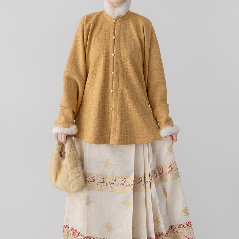 瞳莞竖领对襟弓袋袖短衫加绒暖暖针织衫秋冬汉服内搭上衣多色可选,模玩/动漫/周边/娃圈三坑/桌游,古风/国风套装,淘宝优惠券,粉丝福利购,淘宝优惠卷