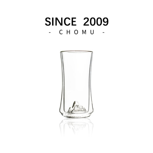 CHOMU高硼硅玻璃双层观山绿茶杯