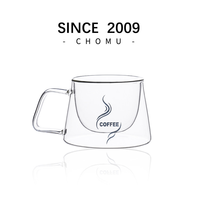 双层咖啡杯食品级高硼硅玻璃杯美式拿铁澳白杯透明隔热防烫水杯子