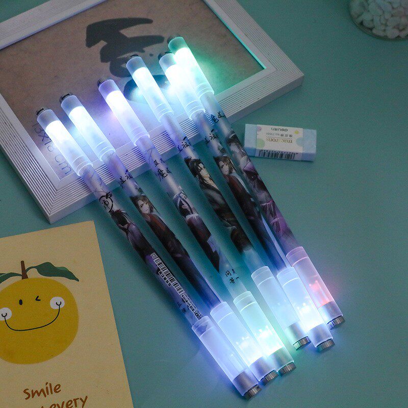 发光转转笔魔道祖师七彩炫光高颜值学生初学者比赛专用笔可写字