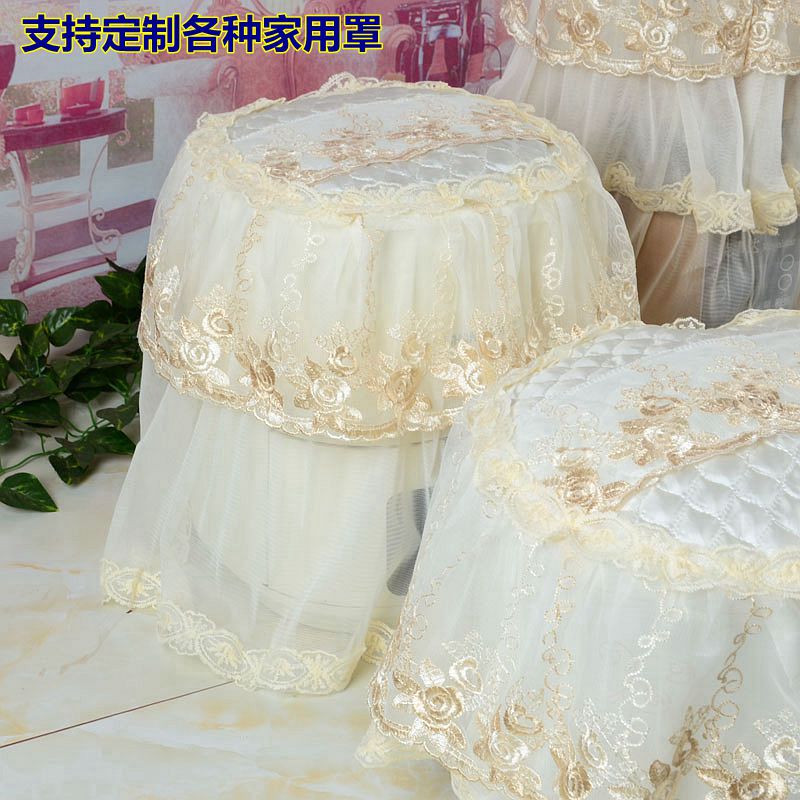 布艺空气炸锅罩蕾丝刺绣电炸锅防尘防晒套子电器家用金色花园玫瑰