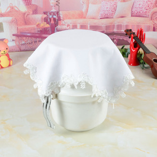 正方形多用万用盖布圆方桌蒙防尘床头柜冰箱罩蕾丝白色空气炸锅罩