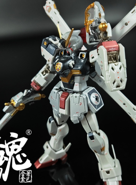 现货模动魂万代RG31海盗高达拼装模型 骷髅敢达 合金着色敢达高达