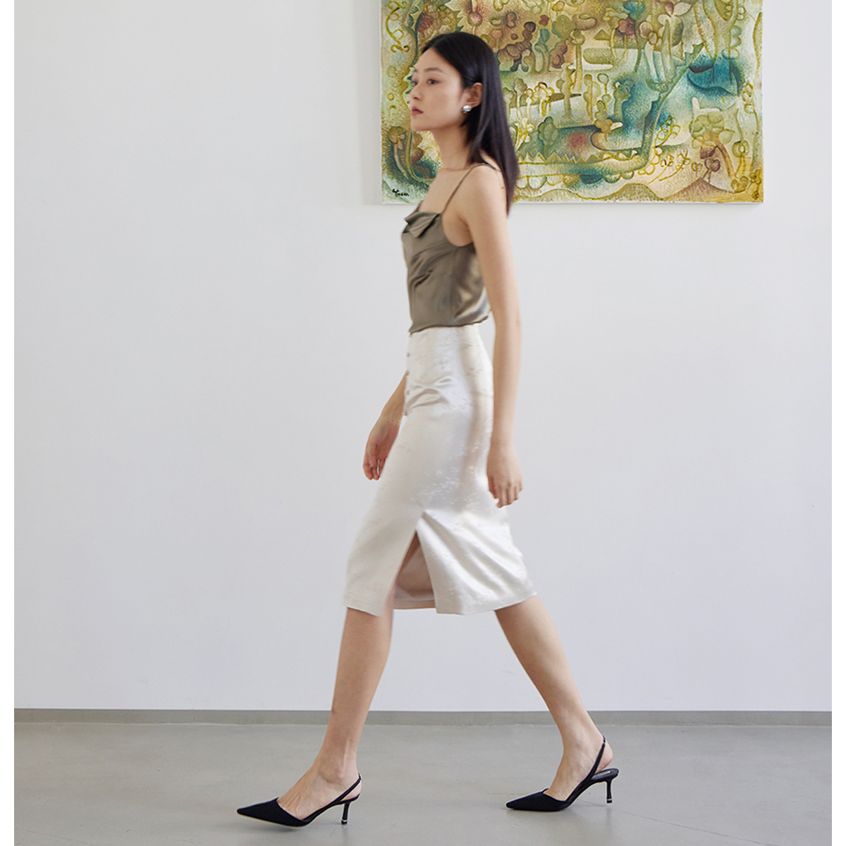 mytopbuyer国风印花直筒半身裙