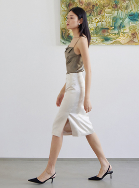 BNPS/MYTOPBUYER老款回归 中式元素缎面小印花半身裙