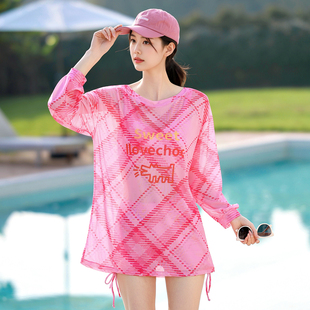 泳衣女分体保守显瘦平角裤长袖三件套2026新款爆款度假泡温泉泳装