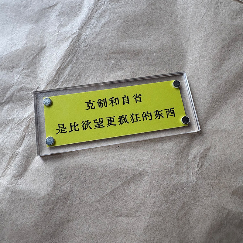 克制和自省是比欲望更疯狂的东西 励志正能量治愈系冰箱贴装饰