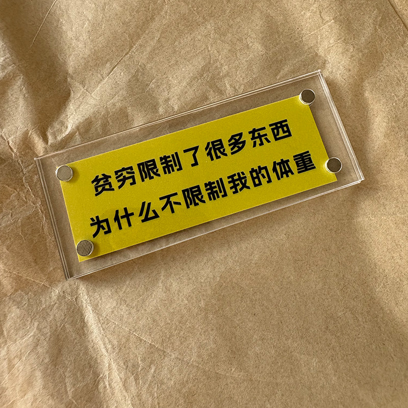 贫穷限制了很多东西为什么不限制我的体重 稀奇古怪趣味冰箱贴