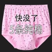 一次性妈妈女士内裤 衩夏季 中老年老人 裤 5短条装 纯棉三角裤