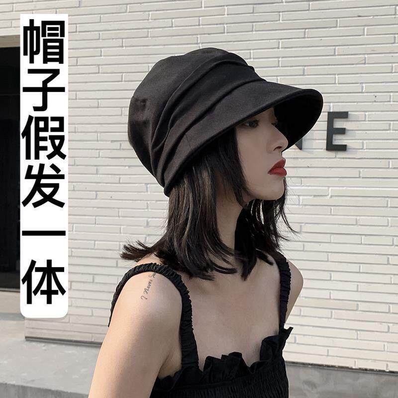 假发帽子一体女2026新款夏天夏季化疗后脱发适合的遮阳帽带假头发图片