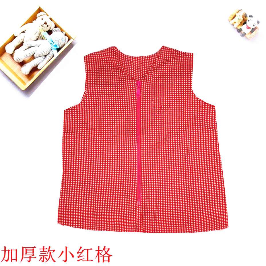 儿童半成品手工马甲片子棉袄片男童女童 红色坎肩背心宝宝棉 衣片