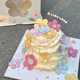 网红春游蛋糕装 饰ins春日季 Flower彩色翻糖小花花朵生日插件插牌