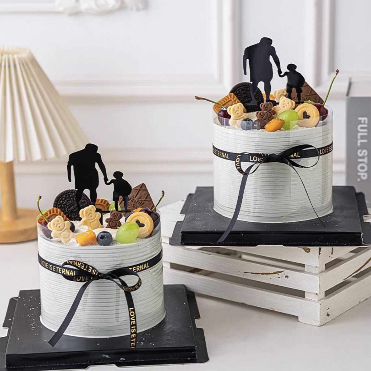 包邮父亲节网红烘焙蛋糕装饰插牌亚克力背影爸爸父爱如山饼干插件