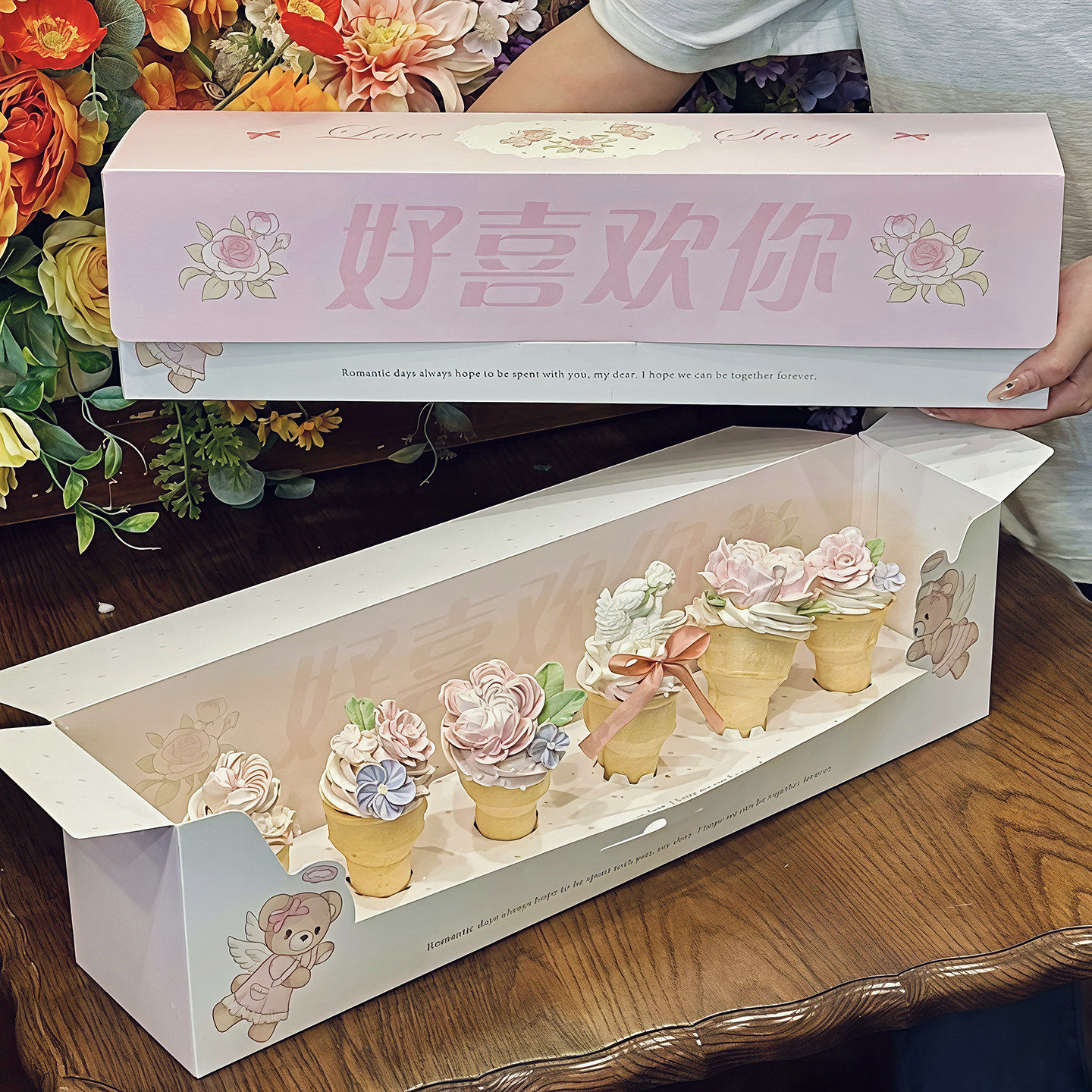 包邮2.14情人节粉色好喜欢你长条蛋糕包装甜品盒甜筒表白创意插件,节庆用品/礼品,蛋糕/烘焙装饰用品,淘宝优惠券,粉丝福利购,淘宝优惠卷